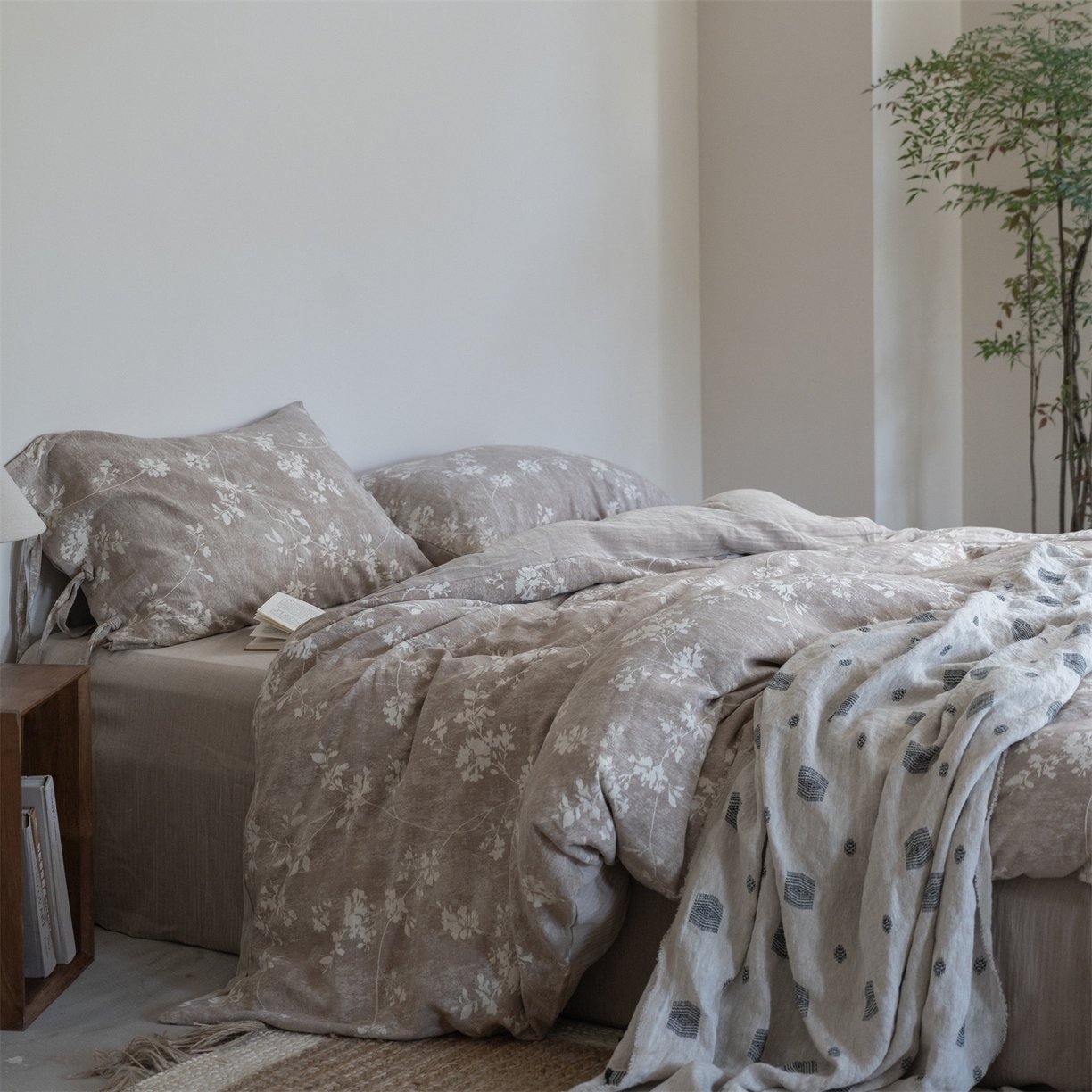 91家纺网 家纺一手货源 找家纺 （总）璞素家居 2026新款绑带棉麻四件套