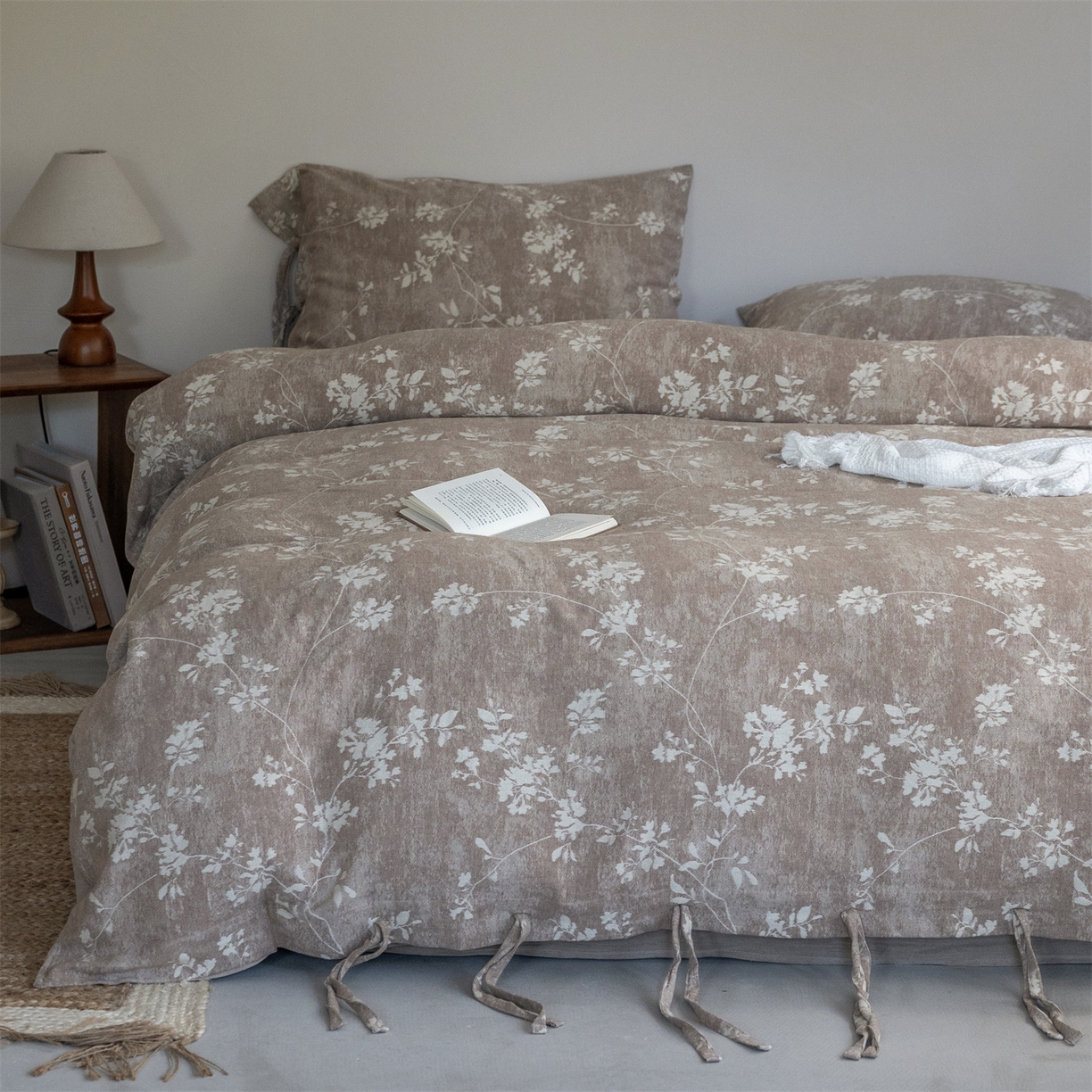 91家纺网 家纺一手货源 找家纺 （总）璞素家居 2026新款绑带棉麻四件套