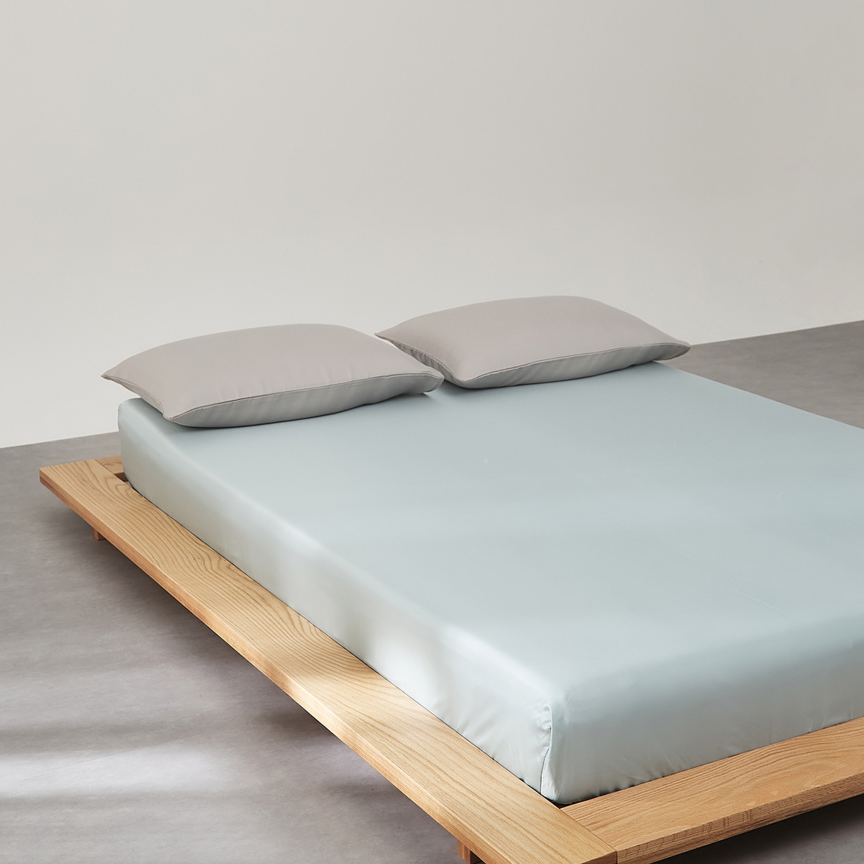 91家纺网 家纺一手货源 找家纺 优彩 2026新款60支兰精天丝单品枕套床单被套床笠系列-单床笠 天水色