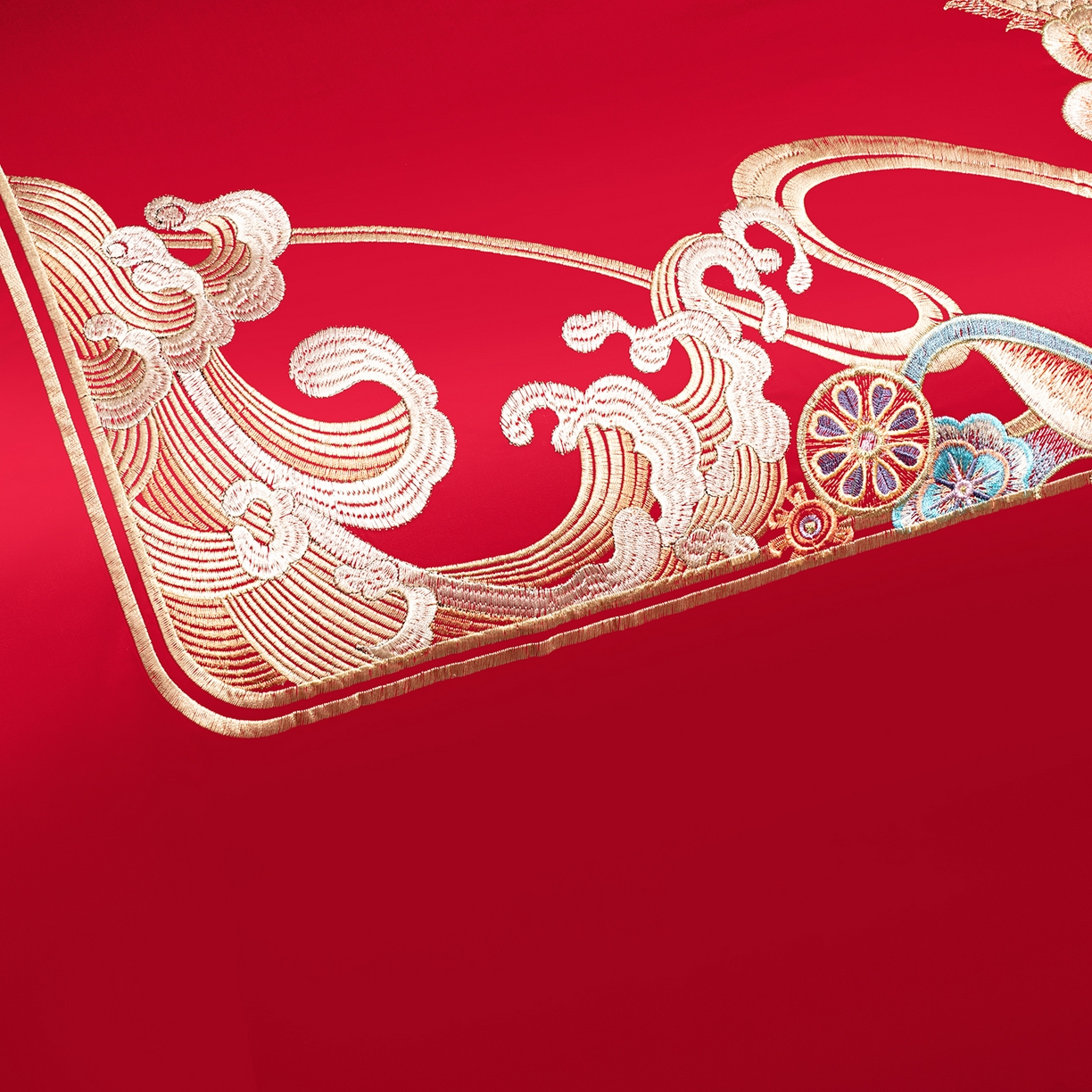 91家纺网 家纺一手货源 找家纺 柏拉图 2026新款长绒棉纯棉贡缎全工艺刺绣婚庆四件套多件套 缘定今生