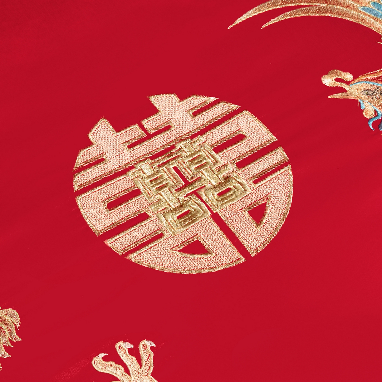 91家纺网 家纺一手货源 找家纺 柏拉图 2026新款长绒棉纯棉贡缎全工艺刺绣婚庆四件套多件套 缘定今生