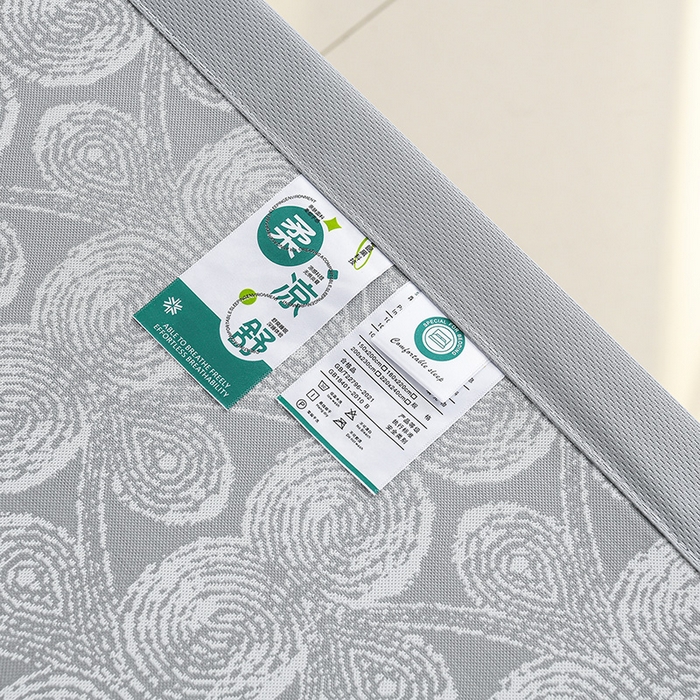 91家纺网 家纺一手货源 找家纺 锦逸家居 2026新款真PE聚乙烯高分子冰丝凉感凉席 云锦-灰
