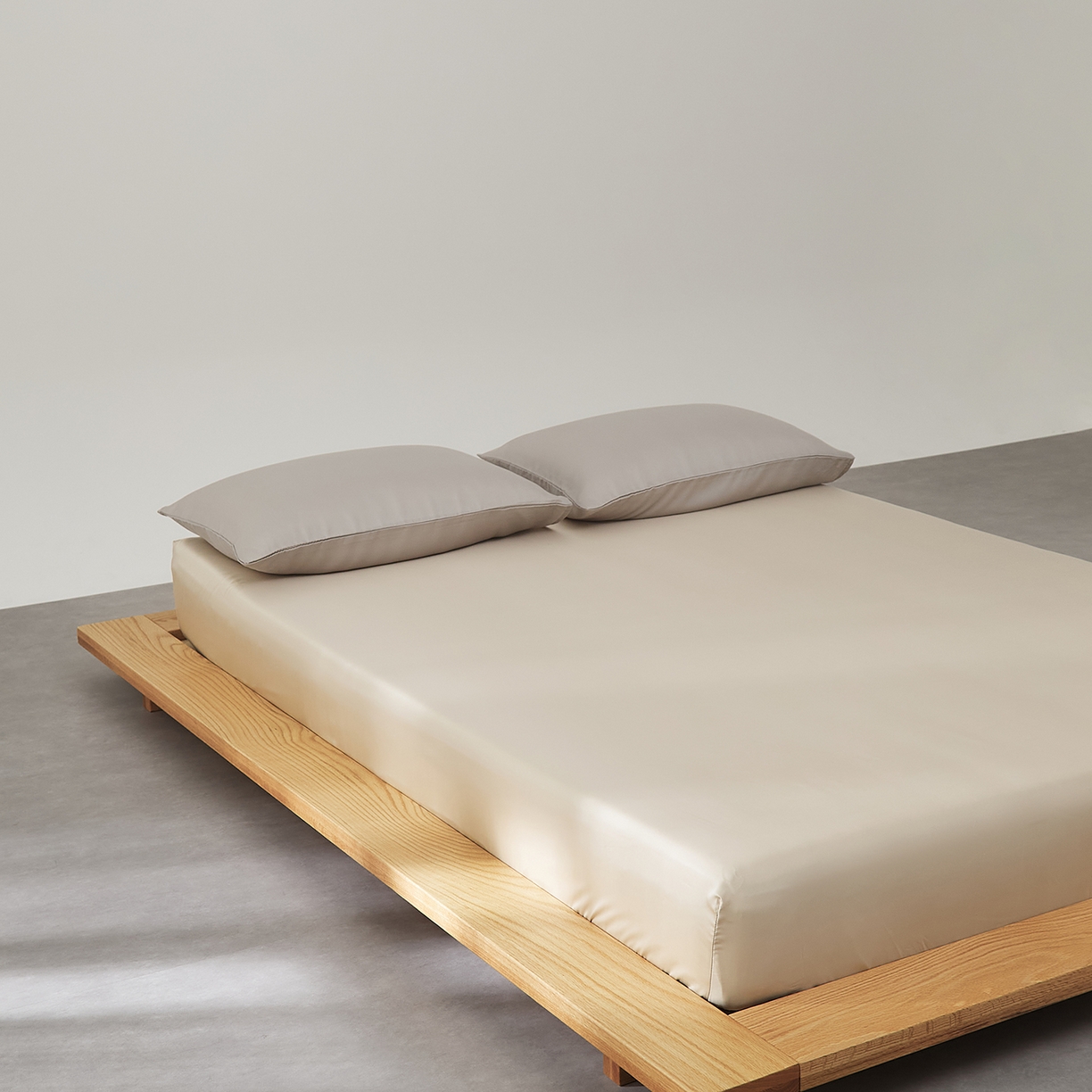 91家纺网 家纺一手货源 找家纺 优彩 2026新款60支兰精天丝单品枕套床单被套床笠系列-单床笠 香槟色