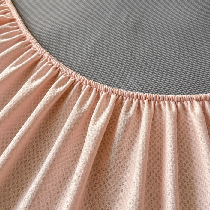 91家纺网 家纺一手货源 找家纺 绒艺席业 2026年新款立体浮雕工艺正宗凉感豆豆席凉席席子-床笠款 豆豆银杏叶-粉色