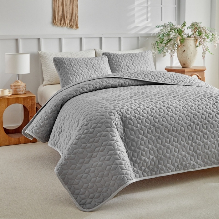 91家纺网 家纺一手货源 找家纺 （总）温宁 2026年素色床盖三件套 国外薄被第一批--蜂窝  跨境，外贸，亚马逊，shein，temu