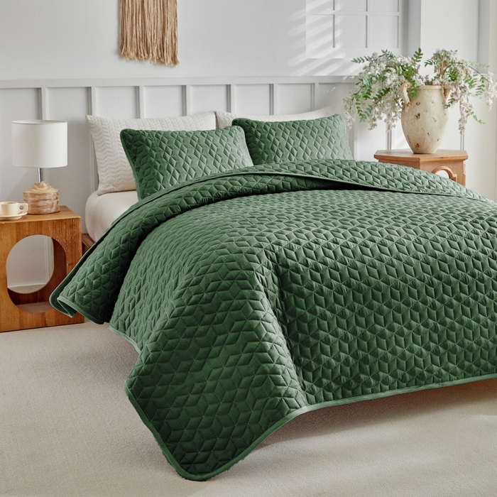 91家纺网 家纺一手货源 找家纺 （总）温宁 2026年素色床盖三件套 国外薄被第一批--蜂窝  跨境，外贸，亚马逊，shein，temu