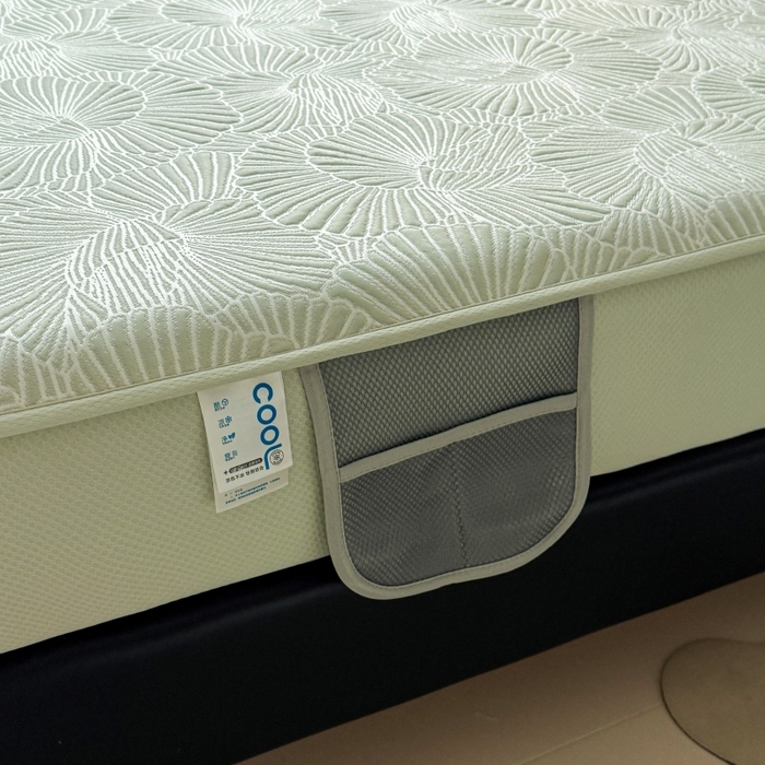 91家纺网 家纺一手货源 找家纺 绒艺席业 2026年新款立体浮雕工艺正宗凉感豆豆席凉席席子-床笠款 豆豆银杏叶-绿色