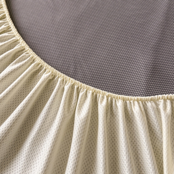 91家纺网 家纺一手货源 找家纺 绒艺席业 2026年新款立体浮雕工艺正宗凉感豆豆席凉席席子-床笠款 豆豆银杏叶-奶白色