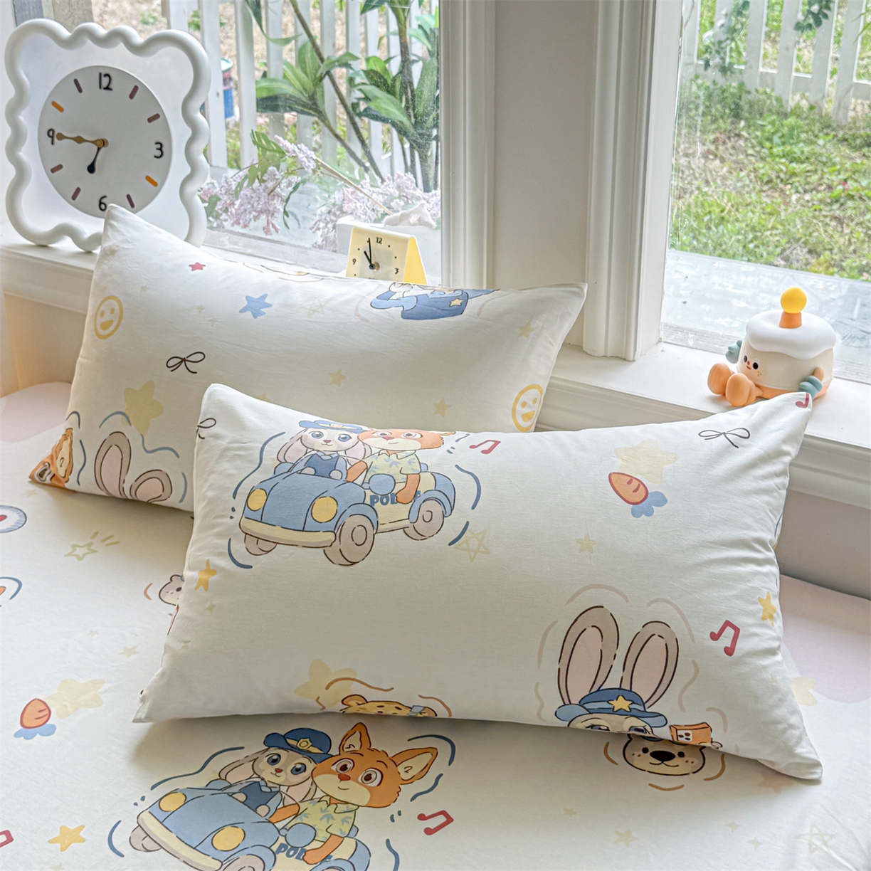 91家纺网 家纺一手货源 找家纺 优眠坊 2026春夏新款全棉印花四件套单品系列-单被套（预留缩水率） 萌趣-单被套