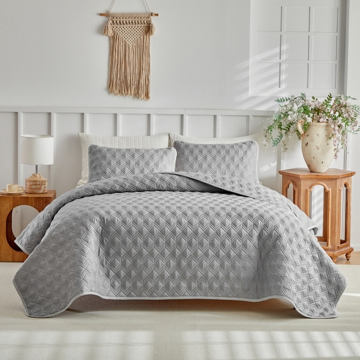 91家纺网 家纺一手货源 找家纺 （总）温宁 2026年素色床盖三件套 国外薄被第一批--龟背  跨境，外贸，亚马逊，shein，temu