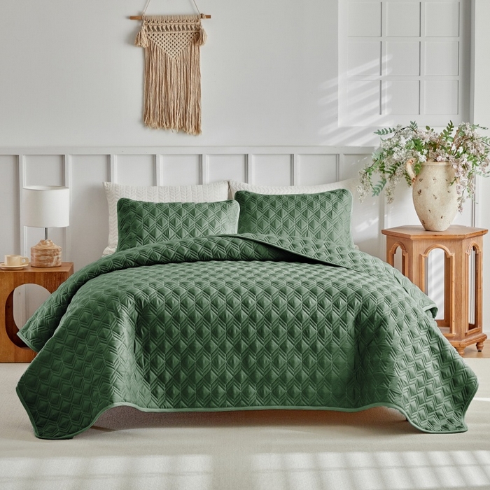 91家纺网 家纺一手货源 找家纺 （总）温宁 2026年素色床盖三件套 国外薄被第一批--龟背  跨境，外贸，亚马逊，shein，temu