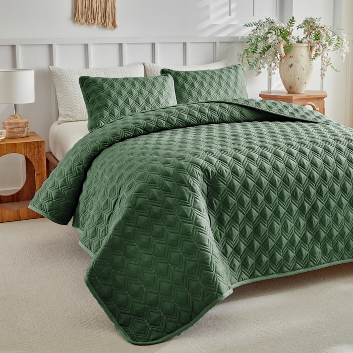 91家纺网 家纺一手货源 找家纺 （总）温宁 2026年素色床盖三件套 国外薄被第一批--龟背  跨境，外贸，亚马逊，shein，temu