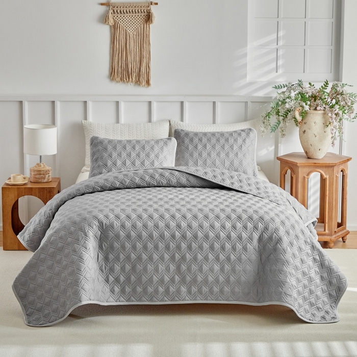 91家纺网 家纺一手货源 找家纺 （总）温宁 2026年素色床盖三件套 国外薄被第一批--龟背  跨境，外贸，亚马逊，shein，temu