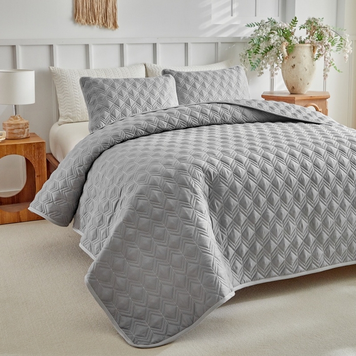 91家纺网 家纺一手货源 找家纺 （总）温宁 2026年素色床盖三件套 国外薄被第一批--龟背  跨境，外贸，亚马逊，shein，temu