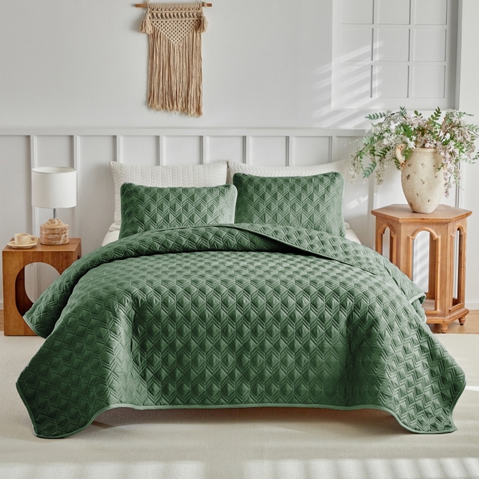 91家纺网 家纺一手货源 找家纺 （总）温宁 2026年素色床盖三件套 国外薄被第一批--龟背  跨境，外贸，亚马逊，shein，temu