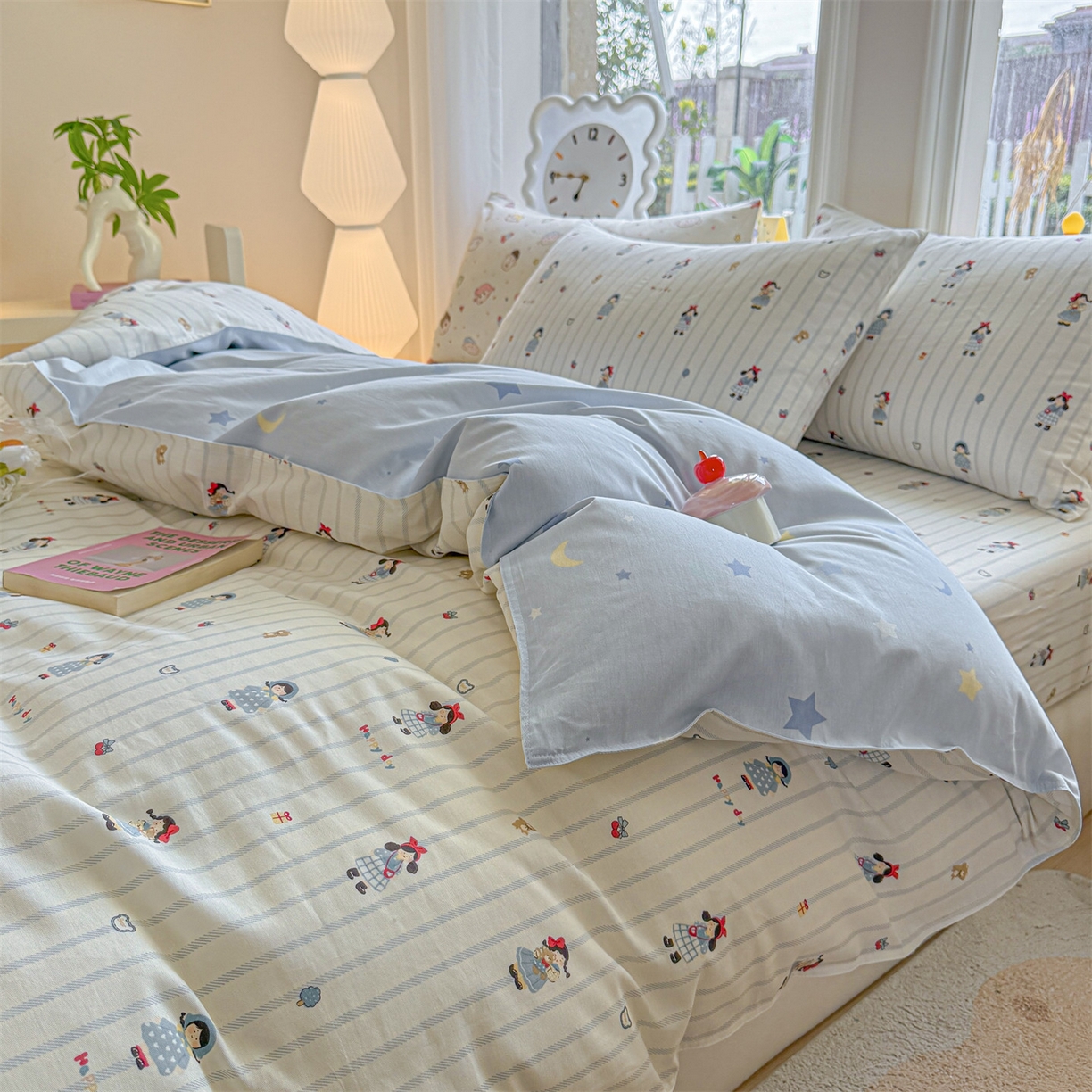 91家纺网 家纺一手货源 找家纺 优眠坊 2026春夏新款全棉印花四件套单品系列-单被套（预留缩水率） 少女日记-单被套