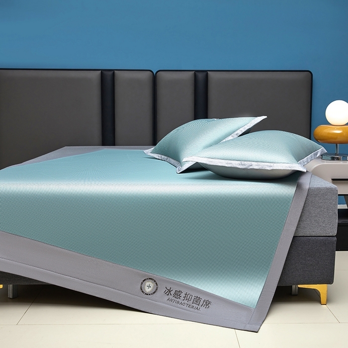 91家纺网 家纺一手货源 找家纺 （总）铺尚美家纺 2026 新款A类复合加厚三明治抗菌碳光冰丝席子凉席三件套