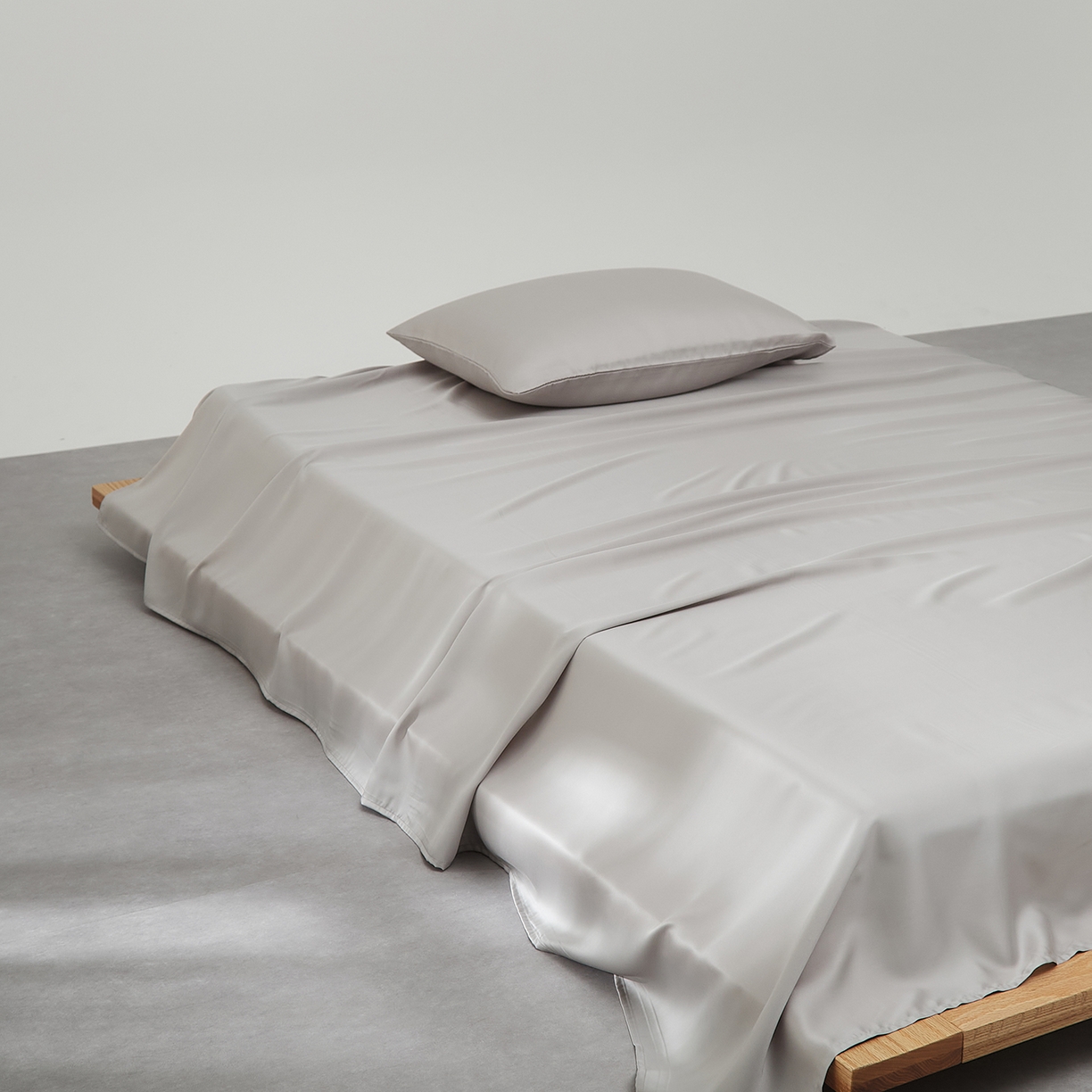 91家纺网 家纺一手货源 找家纺 优彩 2026新款60支兰精天丝单品枕套床单被套床笠系列-单床单 都市灰