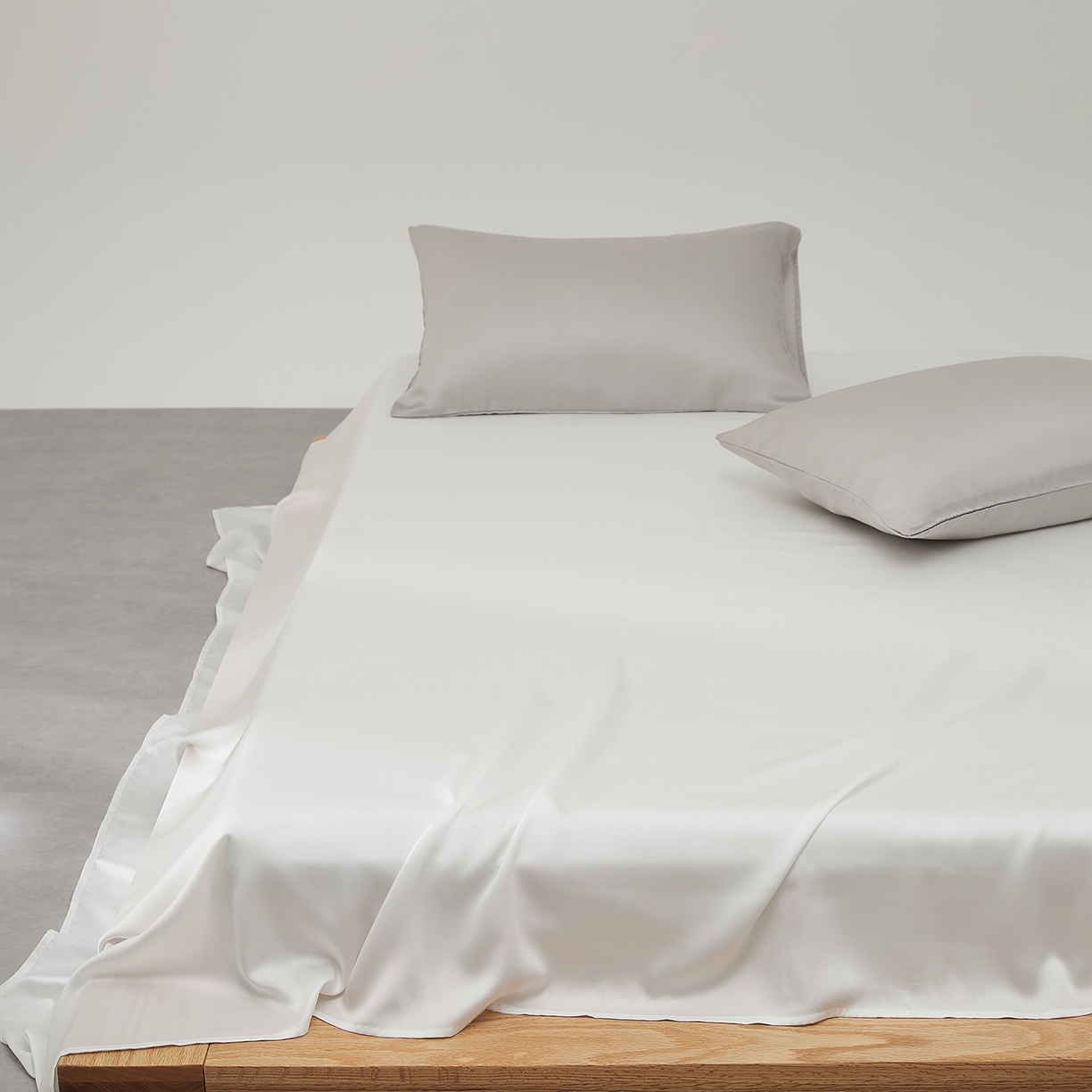 91家纺网 家纺一手货源 找家纺 优彩 2026新款60支兰精天丝单品枕套床单被套床笠系列-单床单 古董白