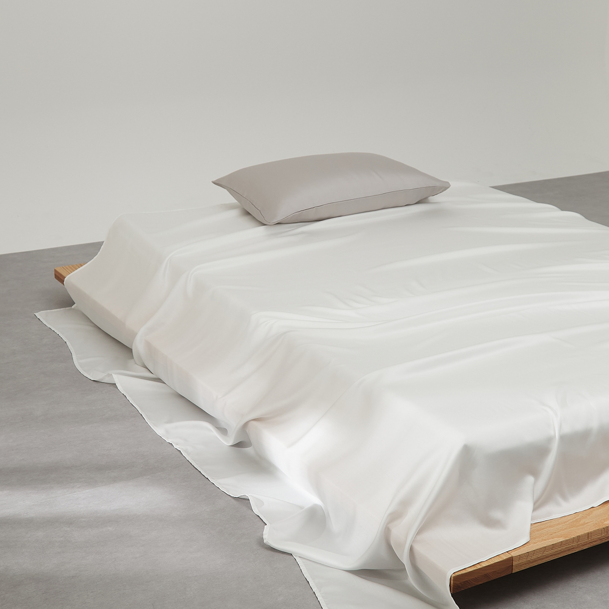 91家纺网 家纺一手货源 找家纺 优彩 2026新款60支兰精天丝单品枕套床单被套床笠系列-单床单 古董白