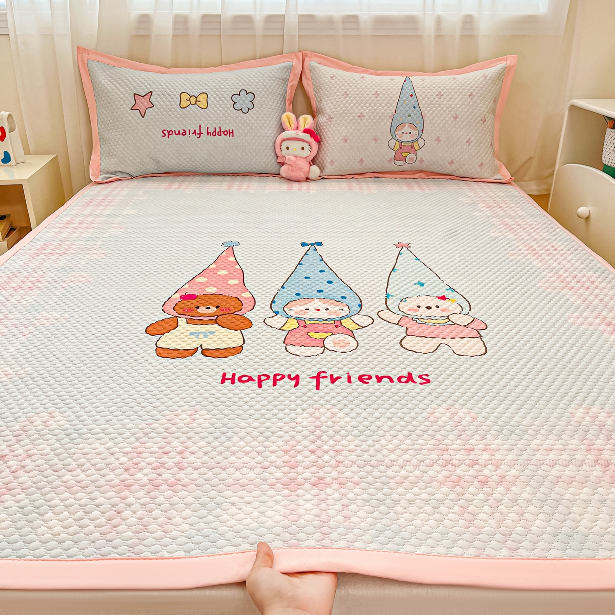 91家纺网 家纺一手货源 找家纺 （总）蓝极人 2026新款大版数码印花豆豆席