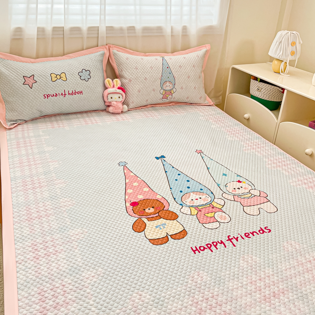 91家纺网 家纺一手货源 找家纺 （总）蓝极人 2026新款大版数码印花豆豆席