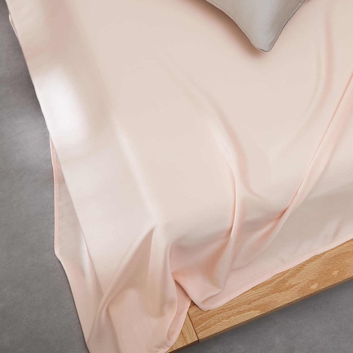 91家纺网 家纺一手货源 找家纺 优彩 2026新款60支兰精天丝单品枕套床单被套床笠系列-单床单 海贝粉