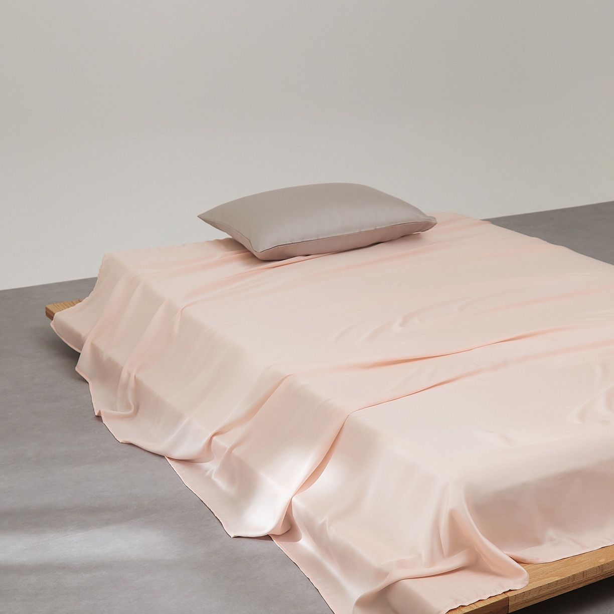 91家纺网 家纺一手货源 找家纺 优彩 2026新款60支兰精天丝单品枕套床单被套床笠系列-单床单 海贝粉