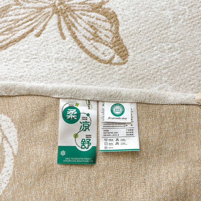 91家纺网 家纺一手货源 找家纺 锦逸家居 2026新款床裙款真PE冰丝凉席 花香丽影-卡其