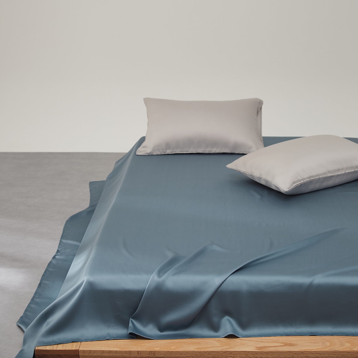 91家纺网 家纺一手货源 找家纺 优彩 2026新款60支兰精天丝单品枕套床单被套床笠系列-单床单 黎明蓝