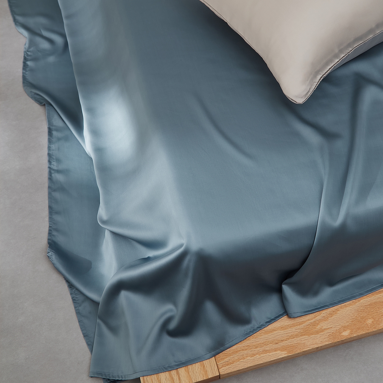 91家纺网 家纺一手货源 找家纺 优彩 2026新款60支兰精天丝单品枕套床单被套床笠系列-单床单 黎明蓝