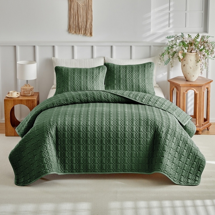 91家纺网 家纺一手货源 找家纺 （总）温宁 2026年素色床盖三件套 国外薄被第一批--节节高  跨境，外贸，亚马逊，shein，temu