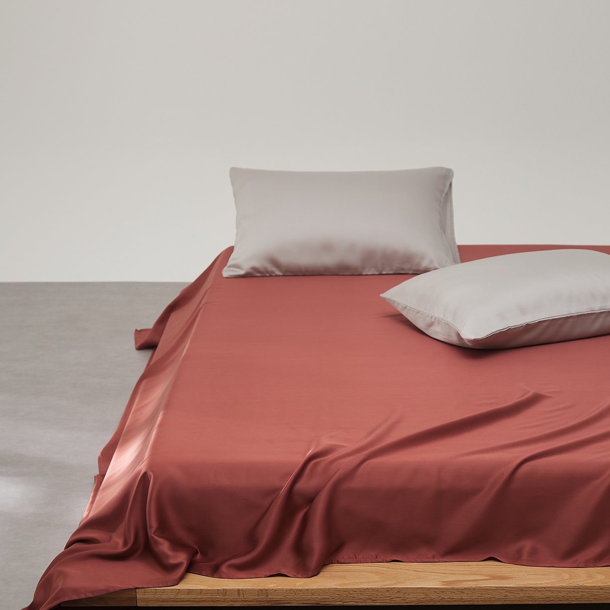 91家纺网 家纺一手货源 找家纺 优彩 2026新款60支兰精天丝单品枕套床单被套床笠系列-单床单 暖茶色