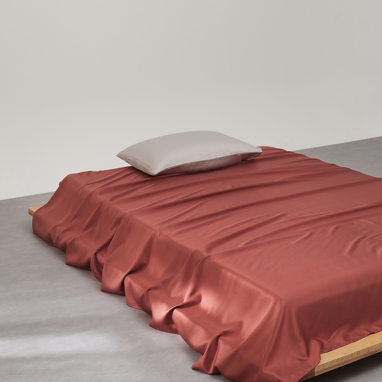 91家纺网 家纺一手货源 找家纺 优彩 2026新款60支兰精天丝单品枕套床单被套床笠系列-单床单 暖茶色