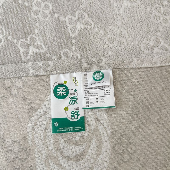 91家纺网 家纺一手货源 找家纺 锦逸家居 2026新款床裙款真PE冰丝凉席 花香丽影-浅灰