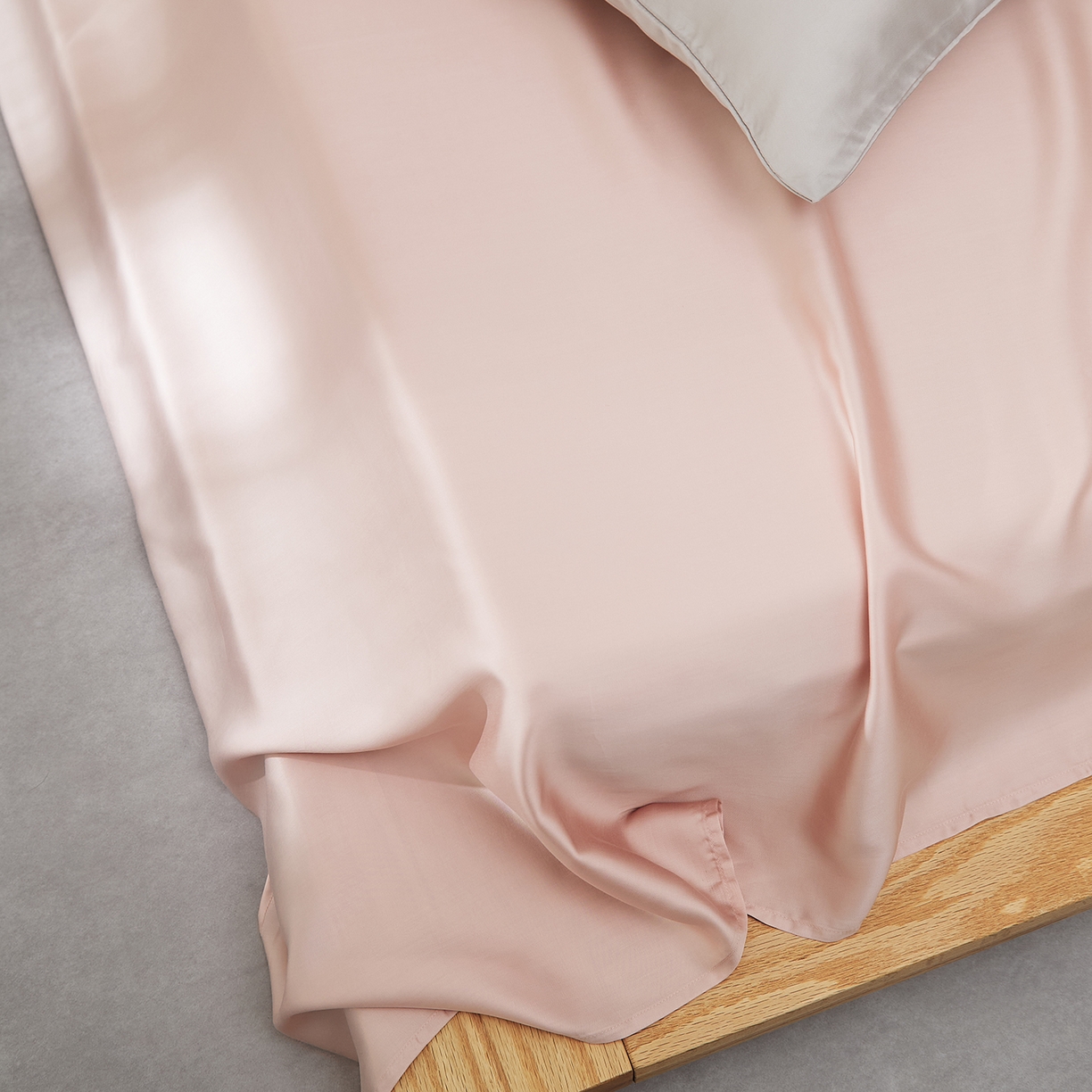 91家纺网 家纺一手货源 找家纺 优彩 2026新款60支兰精天丝单品枕套床单被套床笠系列-单床单 柔雾粉