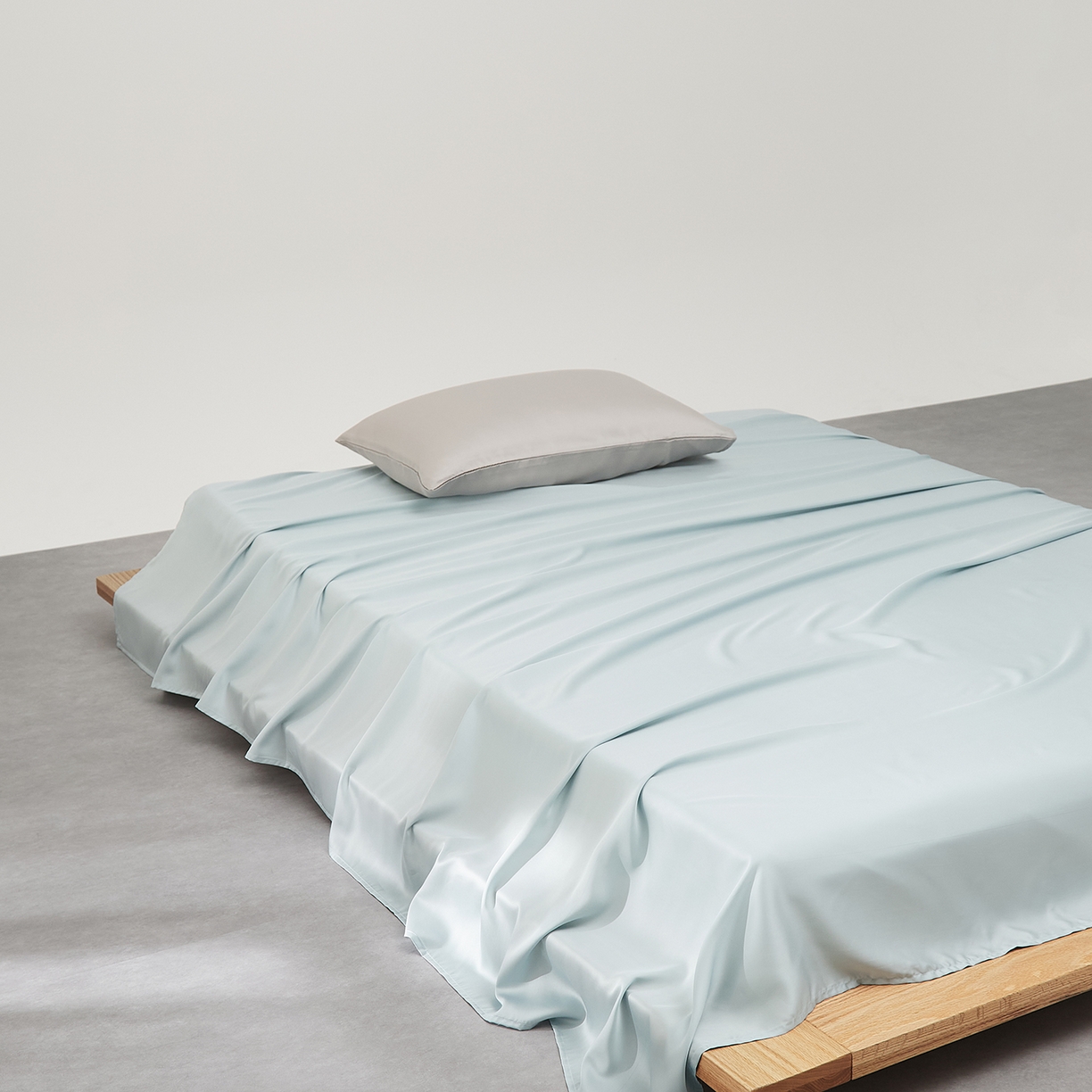 91家纺网 家纺一手货源 找家纺 优彩 2026新款60支兰精天丝单品枕套床单被套床笠系列-单床单 天水色