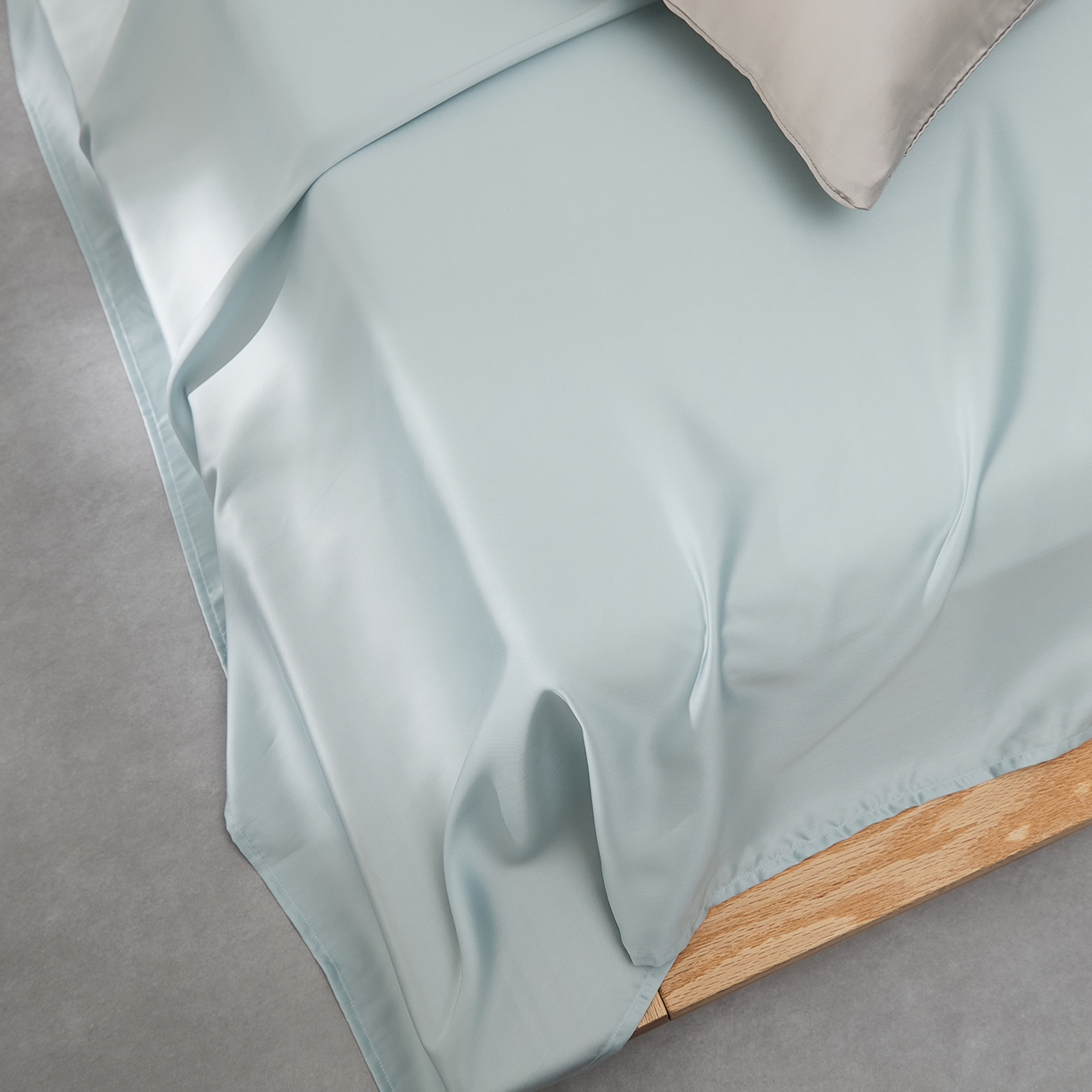 91家纺网 家纺一手货源 找家纺 优彩 2026新款60支兰精天丝单品枕套床单被套床笠系列-单床单 天水色