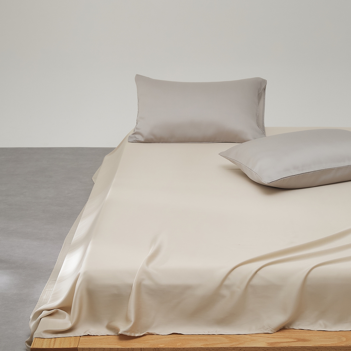 91家纺网 家纺一手货源 找家纺 优彩 2026新款60支兰精天丝单品枕套床单被套床笠系列-单床单 香槟色