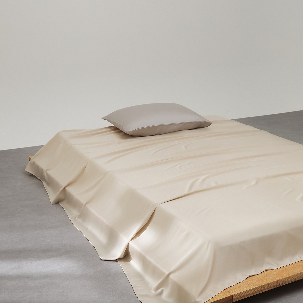 91家纺网 家纺一手货源 找家纺 优彩 2026新款60支兰精天丝单品枕套床单被套床笠系列-单床单 香槟色