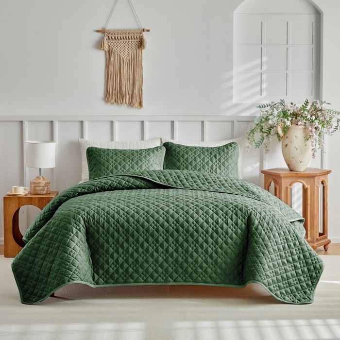 91家纺网 家纺一手货源 找家纺 （总）温宁 2026年素色床盖三件套 国外薄被第一批--九宫格  跨境，外贸，亚马逊，shein，temu