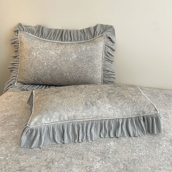 91家纺网 家纺一手货源 找家纺 锦逸家居 2026新款床裙款真PE冰丝凉席 欧陆风情-灰蓝