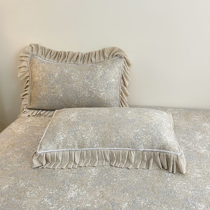 91家纺网 家纺一手货源 找家纺 锦逸家居 2026新款床裙款真PE冰丝凉席 欧陆风情-卡其