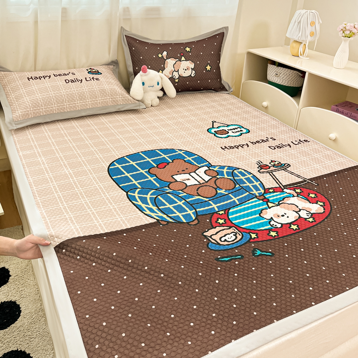 91家纺网 家纺一手货源 找家纺 （总）蓝极人 2026新款大版数码印花豆豆席