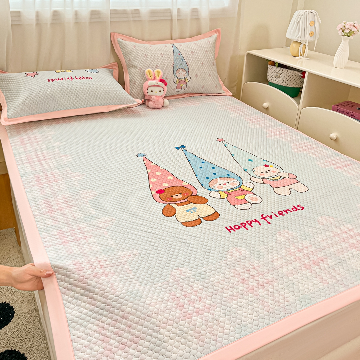 蓝极人 2026新款大版数码印花豆豆席 好朋友