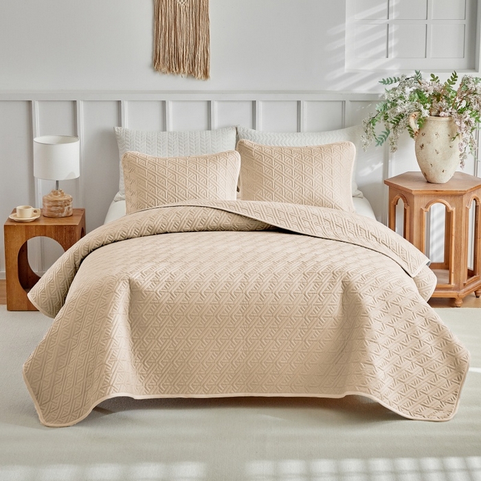 91家纺网 家纺一手货源 找家纺 （总）温宁 2026年素色床盖三件套 国外薄被第一批--迷宫  跨境，外贸，亚马逊，shein，temu