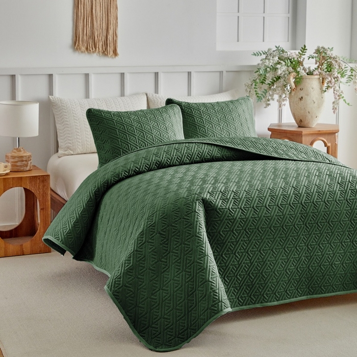 91家纺网 家纺一手货源 找家纺 （总）温宁 2026年素色床盖三件套 国外薄被第一批--迷宫  跨境，外贸，亚马逊，shein，temu