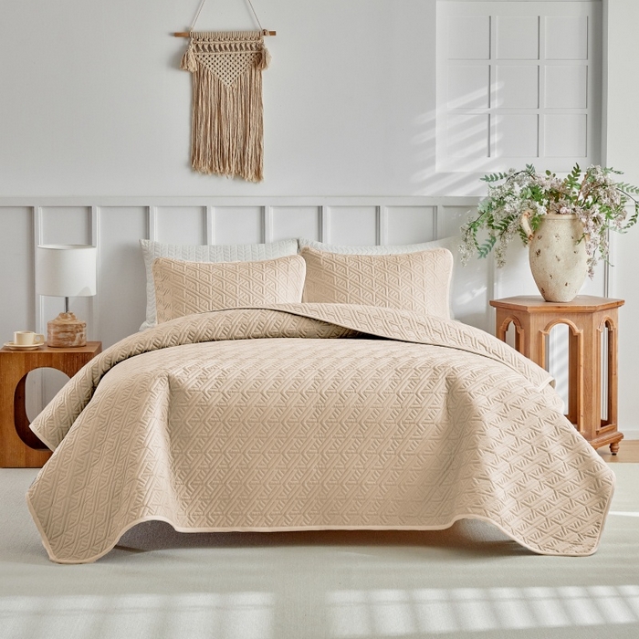 91家纺网 家纺一手货源 找家纺 （总）温宁 2026年素色床盖三件套 国外薄被第一批--迷宫  跨境，外贸，亚马逊，shein，temu