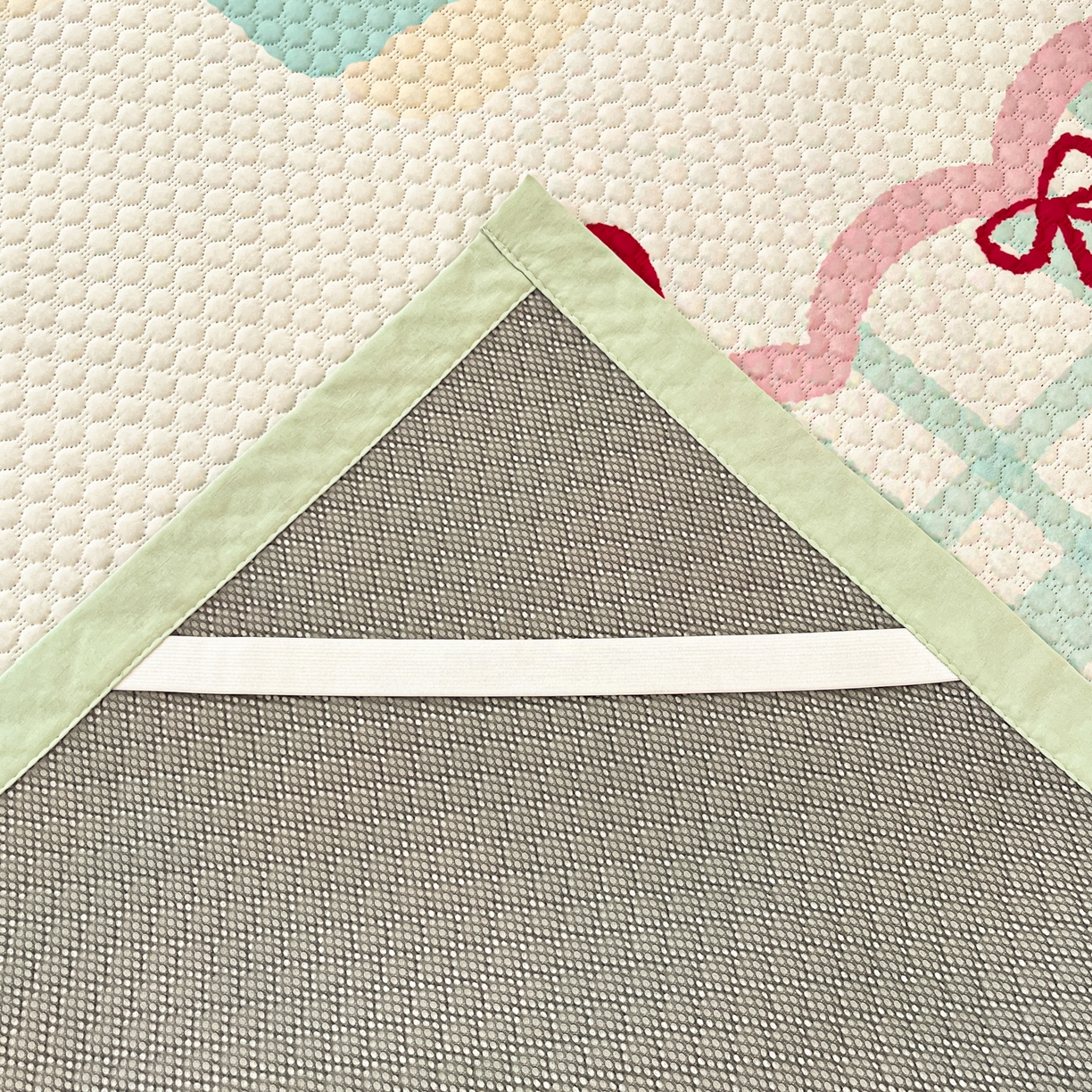 91家纺网 家纺一手货源 找家纺 蓝极人 2026新款大版数码印花豆豆席 美好时光