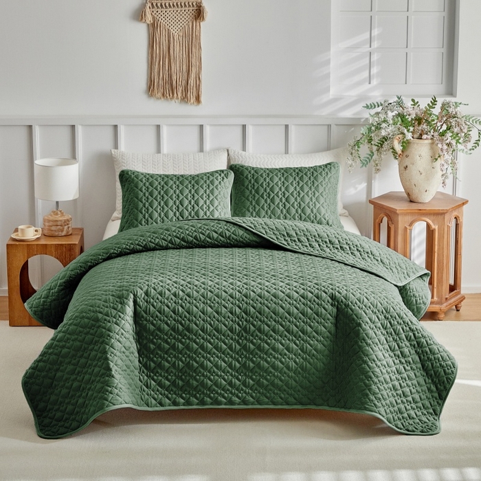 91家纺网 家纺一手货源 找家纺 （总）温宁 2026年素色床盖三件套 国外薄被第一批--棋盘格  跨境，外贸，亚马逊，shein，temu